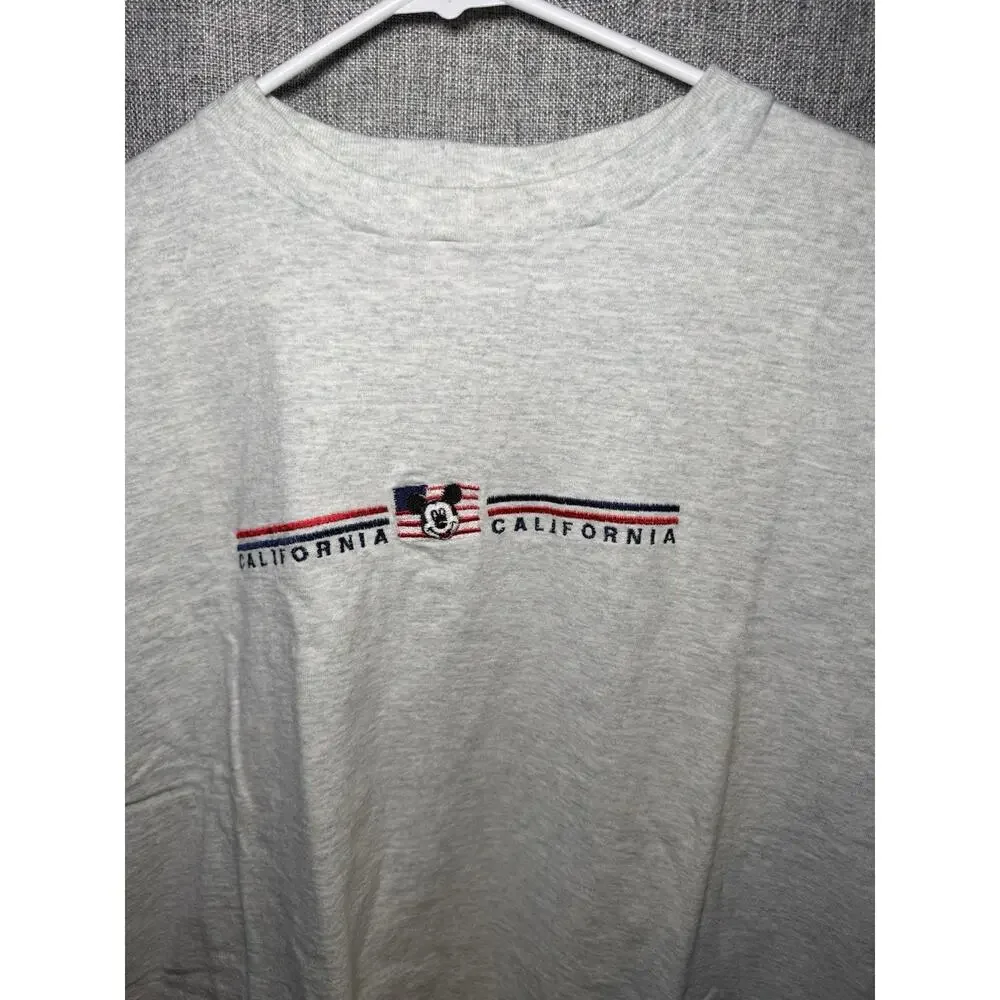 Vintage Disney Mickey Mouse California Shirt - Gray Size Large - Flag - Picture 2 of 8